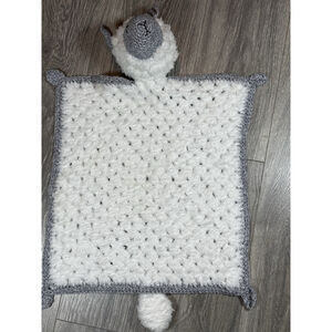 Crochet Sheep Baby Lovey Blanket Handmade Plush Security Toy Nursery